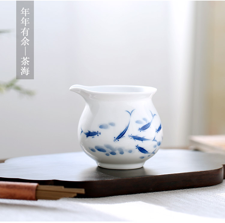 Jingdezhen up the fire which ceramic hand - made household utensils accessories fair keller of blue and white porcelain tea sea points