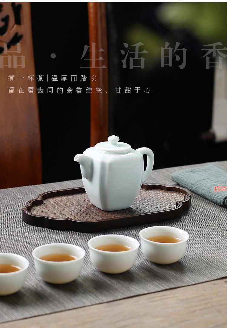 Jingdezhen up the fire which manual celadon kung fu tea pot pot of tea ware has contracted household ceramics