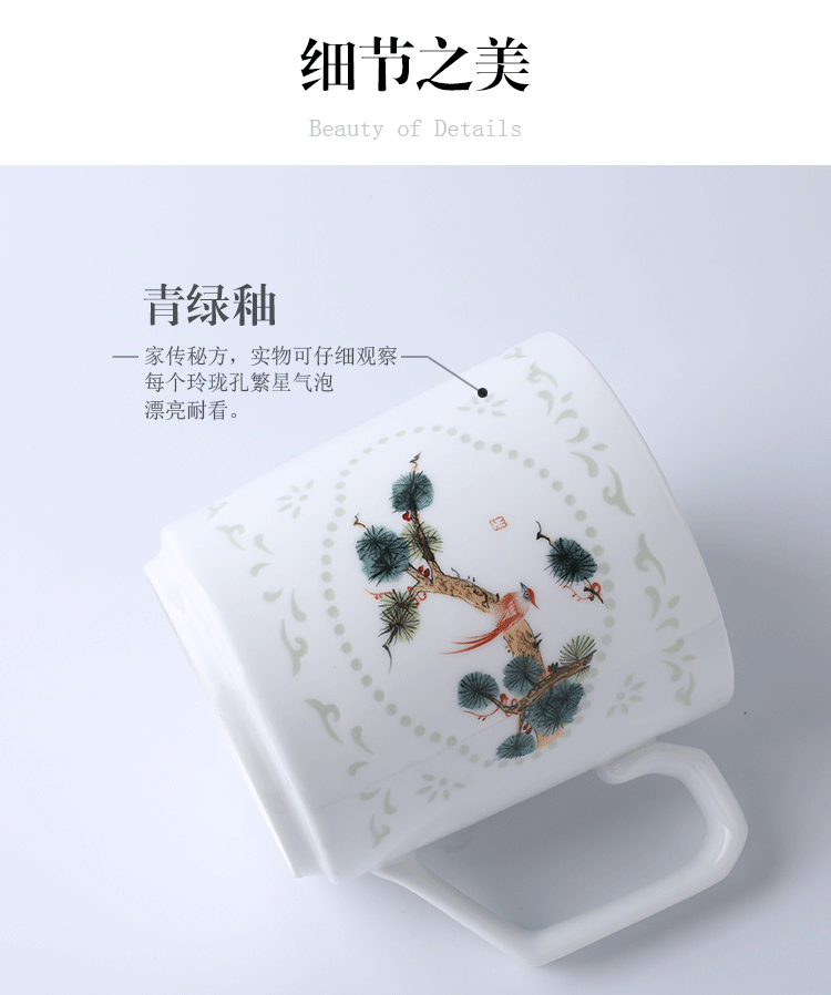 Jingdezhen office and exquisite blue and white porcelain cup business of household of Chinese style hand draw a single flap of make tea cup"