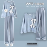 Комплект, осенняя толстовка, костюм для отдыха, штаны, изысканный стиль