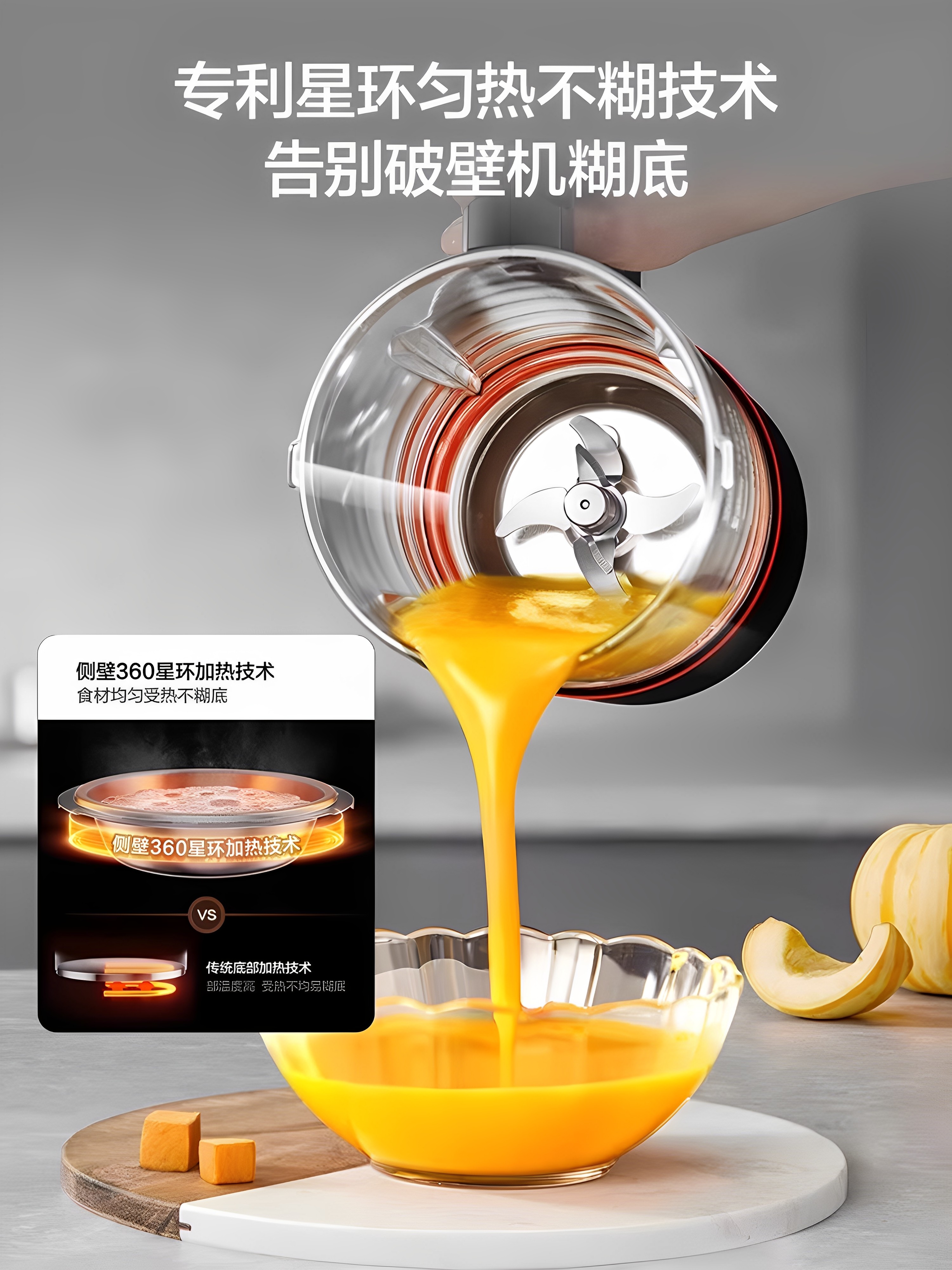 Supor Blender for Home Use, 0 Coating, Quiet, Removable and Washable, No Filter, Noise Reduction, Multifunctional Smart Food Processor