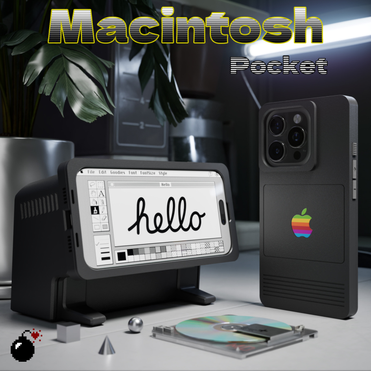 Retro Macintosh : Vintage Rainbow Logo, Textured Finish – 17, 16, 15, 14, 13, 12 Plus/Pro/Max/Air iPhone Case