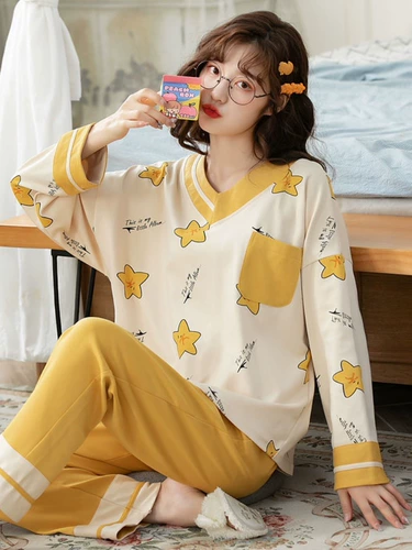 Летняя мультяшная милая пижама, милый лонгслив, кардиган, комплект, домашняя одежда