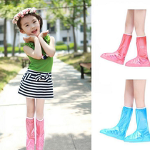 Rain shoe cover Childrens student rain shoe rain cover Rainy day waterproof non-slip adult fashion waterproof shoe cover thickened wear-resistant