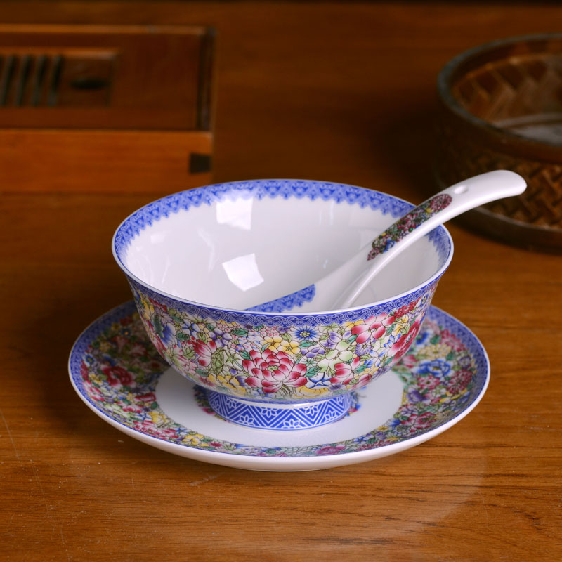 Jingdezhen ceramic dishes run suit household food dish creative move chopsticks meal vomit ipads plate slag disc plate