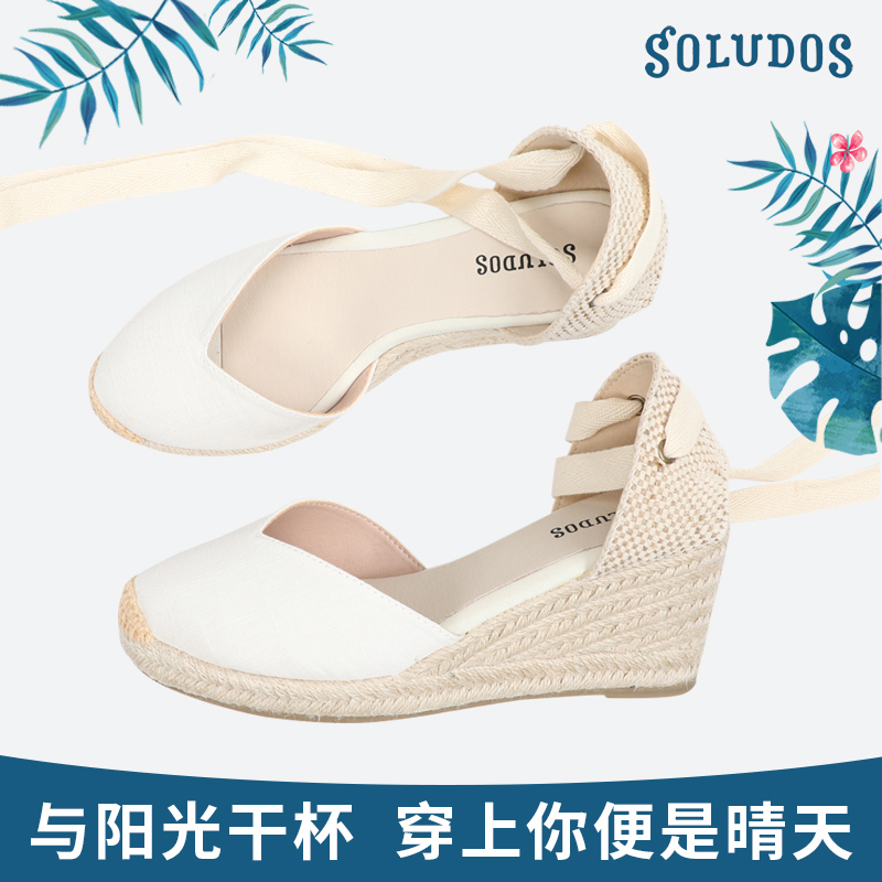Soludos Wedge Sandals 2025 Summer New Style V-Cut Strap Thick-Soled Height-Increasing Straw Espadrille Fisherman Shoes for Women Trendy Soludos Wedge Sandals 2025 Summer New Style V-Cut Strap Thick-Soled Height-Increasing Straw Espadrille Fisherman Shoes for Women Trendy