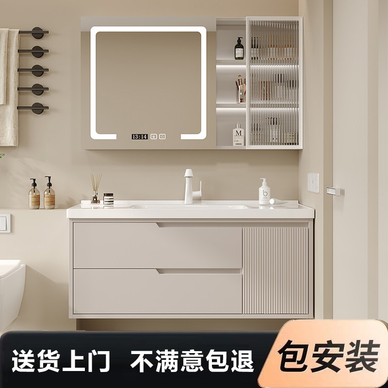 SF Express Бесплатная доставка дубовый шкаф для ванной комнаты новый кремовый пакет wind установка