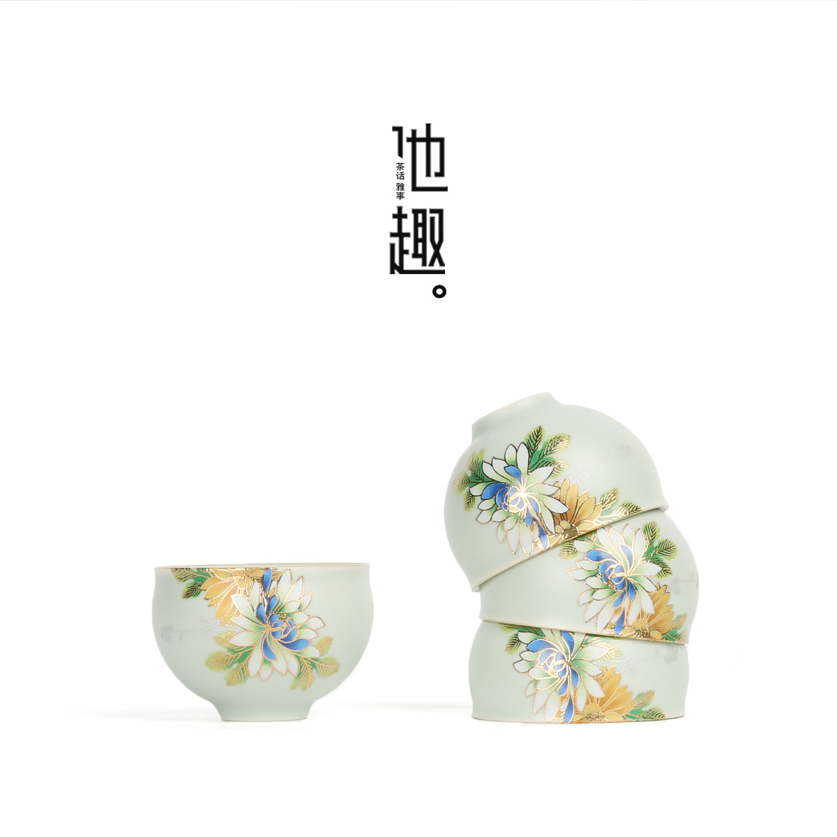 He anecdotes ceramic Gongfu tea cup master's cup single cup of tea drinking cup tea bowl single home cup small tea cup suit-Taobao
