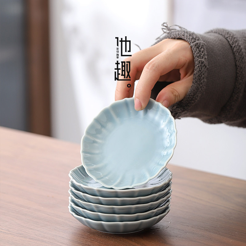 His Anecdole Delight Cup Mat Ceramic Day Style Tea Cup Mat Creative Petal Heat Insulation Mat Tea Duct Accessories minimalist cup Too-Taobao