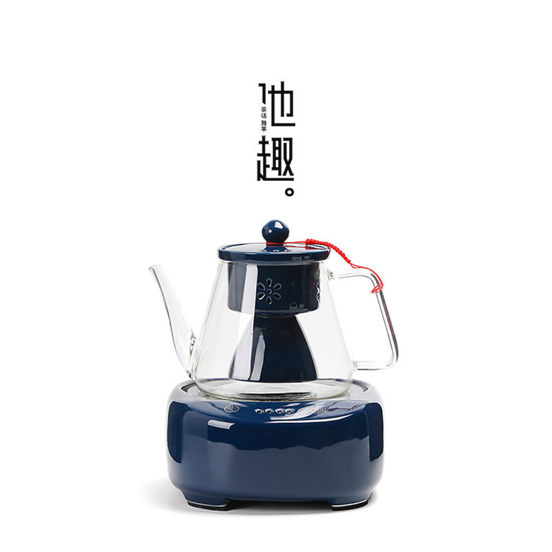 He anecdoise with ortho-electric stove steam-type cooking teapot home ceramic steamed tea teapot suit glass boiling kettle-Taobao