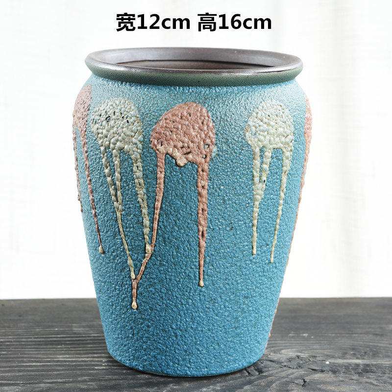 Fleshy zhuang zi large creative ceramic coarse pottery flowerpot oversized indoor old running mercifully glazed pottery jar of Fleshy flower pot