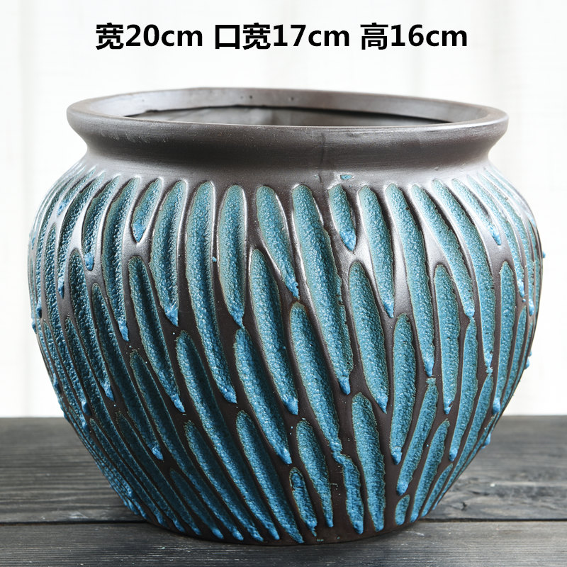 Fleshy zhuang zi large creative ceramic coarse pottery flowerpot oversized indoor old running mercifully glazed pottery jar of Fleshy flower pot