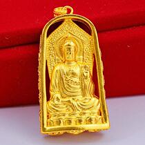 Brass gold-plated clearance employee benefits electroplated Tathagata Buddha pendant womens travel commemorative necklace geometric