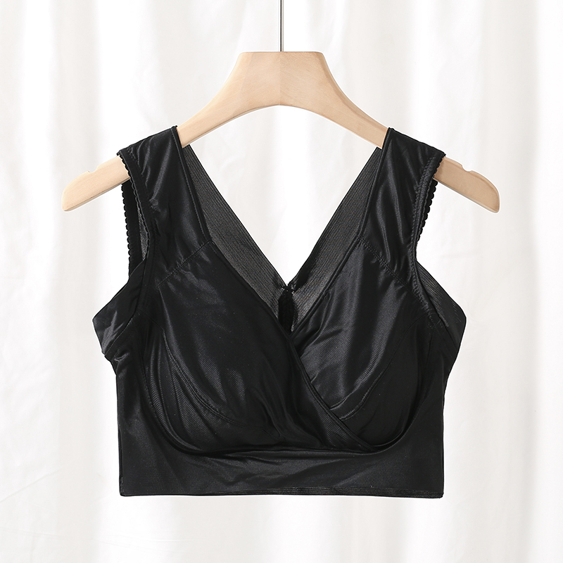 Black Extra-Large Size Underwear for Plus-Size Women 100kg Summer Thin Style Without Underwire Comfortable Large Bust Minimizing Tank Top Bra Black Extra-Large Size Underwear for Plus-Size Women 100kg Summer Thin Style Without Underwire Comfortable Large Bust Minimizing Tank Top Bra