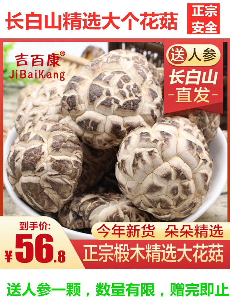 Jibaikang Northeast Basswood dried mushroom 500g dried shiitake mushroom Mushroom bulk Xiangru non-wild premium