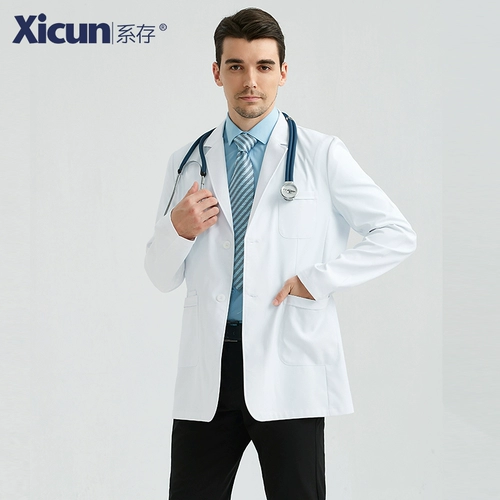 系存 Элитный белый халат, летняя униформа врача, послеоперационный короткий лонгслив для работы, короткий рукав, для салонов красоты
