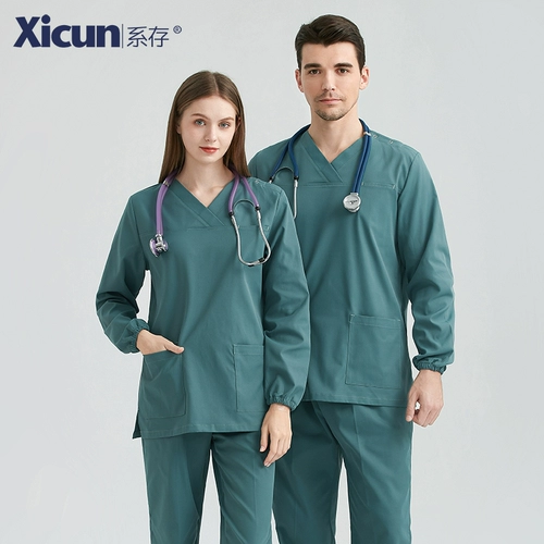 系存 Элитная униформа врача подходит для мужчин и женщин, униформа медсестры, быстросохнущий эластичный комбинезон