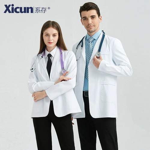 系存 Элитный белый халат, летняя униформа врача, послеоперационный короткий лонгслив для работы, короткий рукав, для салонов красоты
