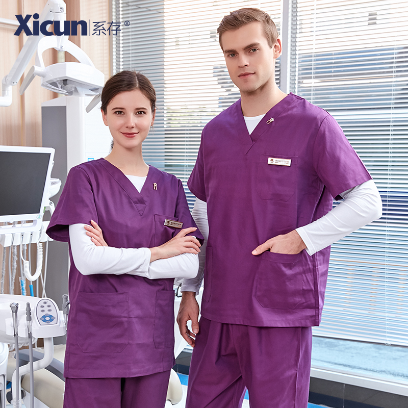 Clothing cotton lady sleeve short sleeve summer thin Dental Oral Doctor Hospital Worksuit