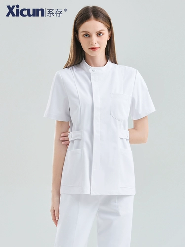 系存 Элитная летняя униформа медсестры, лонгслив для работы, раздельный комплект, короткий рукав, для салонов красоты