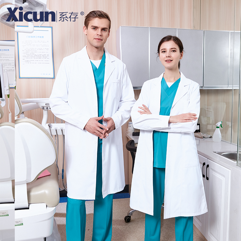 Tie the white coat long sleeve female doctor laboratory chemical short sleeve summer thin oral beauty salon overalls