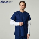 系存 Летний лонгслив с молнией, униформа врача для работы, короткий рукав, для салонов красоты