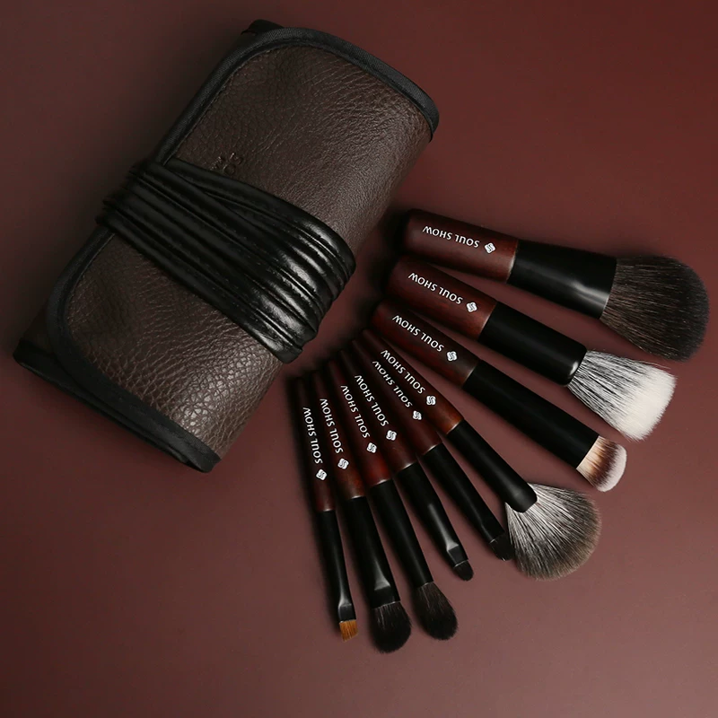 Сольшау Шуэрсхью полный набор профессионального brushes для ухода за шерстью животных реальная шерсть портативный набор для новичков макияжа