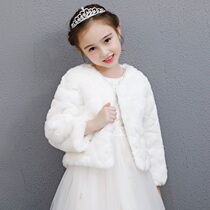 Childrens cloak cape hood long sleeve winter out princess girl Korean version thickened flower boy gown warm coat