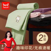 Cat People Autumn Pants Woman Autumn Winter No Mark Warm Wire Pants Lady thermostatic fever to wear body suede and datched bottom lining pants