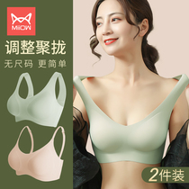 Cat person no size underwear for women small breasts to woo without steel ring beautiful back bra lady vest style sport no-mark bra