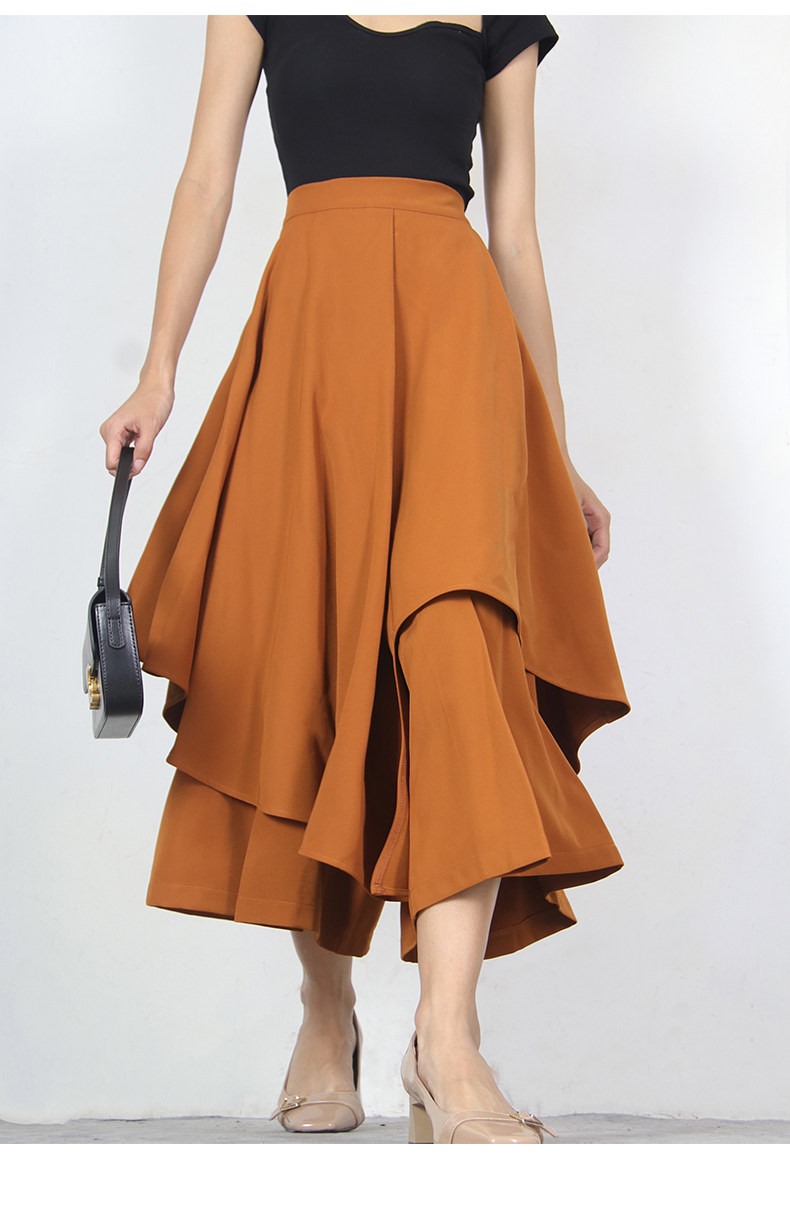 Women's Mid-Length Layered Ruffle Irregular Skirt 1
