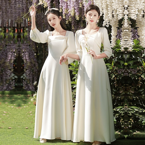 Платье подружки невесты, весеннее вечернее платье, юбка, лонгслив, цвета шампанского, по фигуре