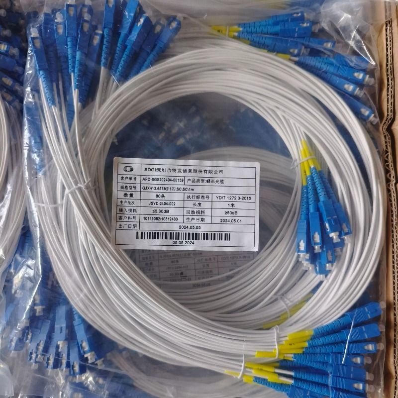 Spy-Shaped Fiber Optic Patch Cord Sc-Sc, White/Black Pigtail Cable, Dual/Single-Ended Gjxh Patch Cord Spy-Shaped Fiber Optic Patch Cord Sc-Sc, White/Black Pigtail Cable, Dual/Single-Ended Gjxh Patch Cord