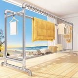 Сушилка для одежды напольная, стальная труба, ветрозащитная, для улицы, во дворе, мобильная стойка для сушки одежды, домашний балкон, двойной столб для сушки в помещении, артефакт