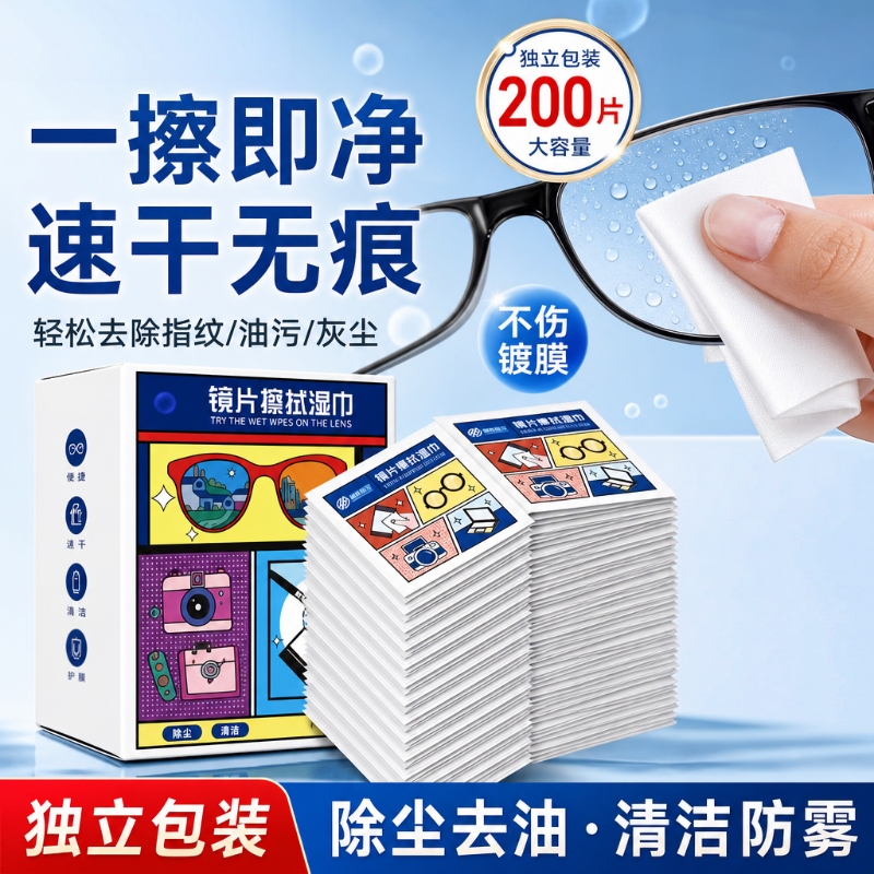 Special Cleaning Wipes for Glasses, Disposable Cleaning Cloth for Mobile Phone and Computer Screens, Glasses Cleaning Cloth, Lens Cleaning Wet Wipes