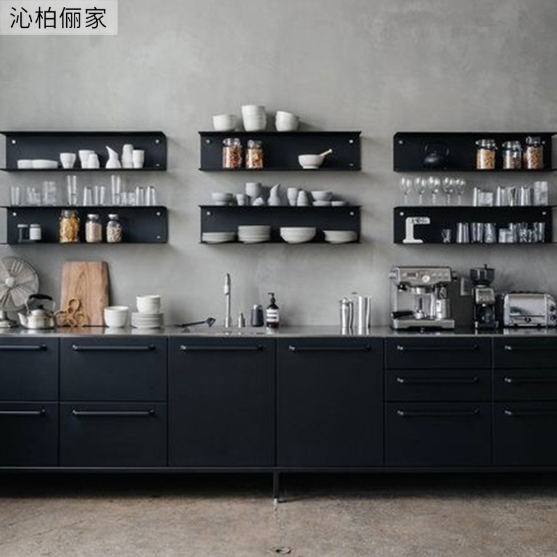 Nordic Iron Art Lined Up Wall Racks Ins SIMPLE SHELF WALL-MOUNTED KITCHEN PARTITIONS CONTAINING HANGING WALL BOOKSHELVES