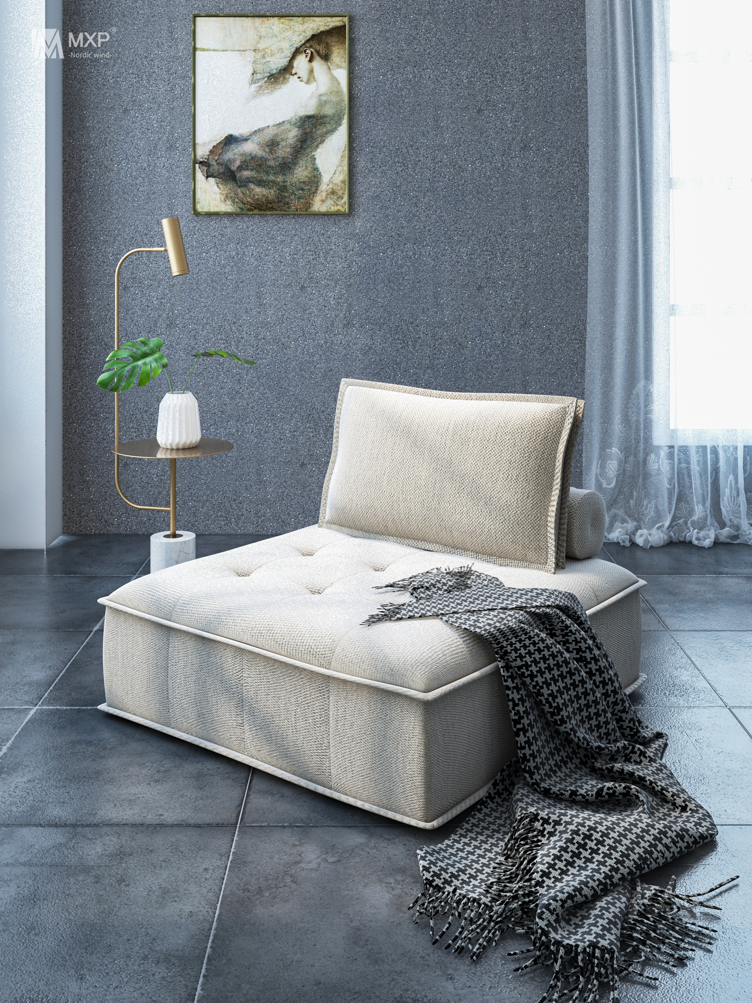 MXP Nordic tatami Mi Bean Bag Small Family single cloth Art Living room Balcony can be detached for a simple sloth sofa