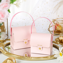 Morning Knighthood Pink Wedding Happy Sugar Box Creative Wedding Hands Carry Joy Candy Box Wedding Handheld Candy Bag Gift Box