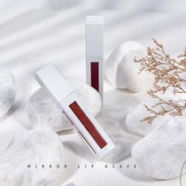 Lip Glaze brand counter mirror water matte rust red peach juice plum eat earth orange European and American