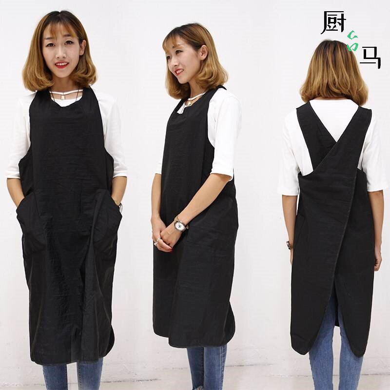 Hairdresser work clothes Female defense hair special hair salon Hairdresser apron Fashion hair salon Long sleeve long version personality