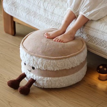 Cute bread sitting pouf living room tatami futon detachable footstool changing shoes and stool parent-child homestay decorative stool