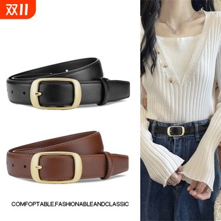 Belts women's belts 2025 new women's decoration with jeans real leather women's fashion versatile black women
