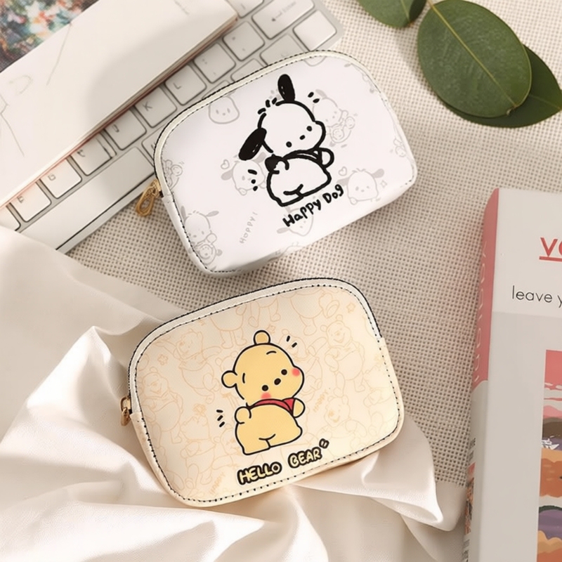 Pacha Dog Waterproof Mini Coin Purse for Girls, Cute Children's Wallet with Double Zipper for Coins, Lipstick, and Id Cards, Cartoon Design