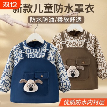 Baby boy's smock, autumn and winter outer wear, children's bib, reverse dressing, waterproof and anti-dirty baby auxiliary. new style eating bib