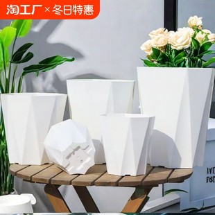 Household large flower pot thick landing potted potted fortune tree big green plant large -caliber large diamond room diamond diamond durability
