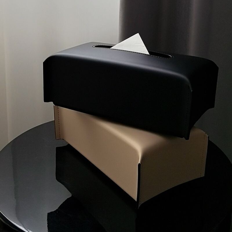 High-end light luxury leather tissue paper box for home living room coffee table high-end decorative tissue box office goodies