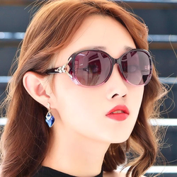 Sunglasses Women's Anti-UV 2025 New arrival Sunglasses Women's Fashionable Round Face Big Face Slim Looking Glasses Polarized Large Frame