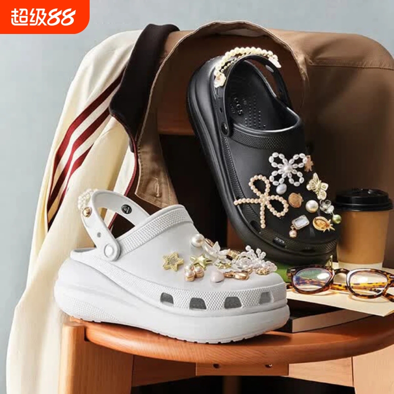 Croc Crocs Puff Clog High Heel Sandals Cloud Slippers Outdoor Ballet Beach Shoes Cloud Women's Style