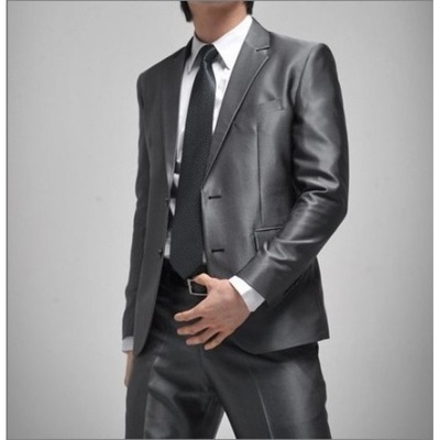 . 2020 màu xám bạc bộ vest nam mỏng manh vest nam công sở bộ vest nam phong cách tây váy cưới chú rể - Suit phù hợp