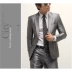 . 2020 màu xám bạc bộ vest nam mỏng manh vest nam công sở bộ vest nam phong cách tây váy cưới chú rể - Suit phù hợp Suit phù hợp